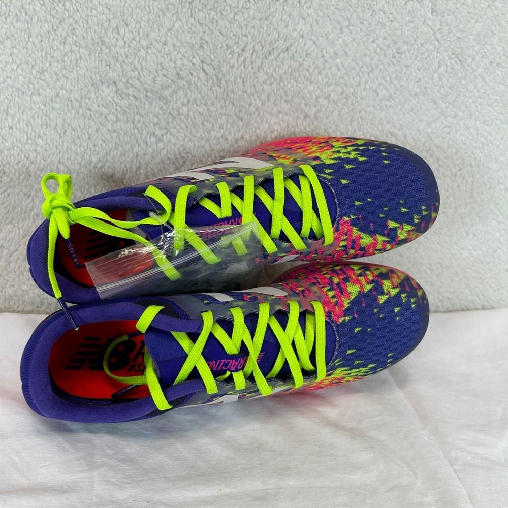 New Balance MD500 P5 Womens 8 Purple Pink Yellow Track Field Racing Spikes NEW - Picture 6 of 16